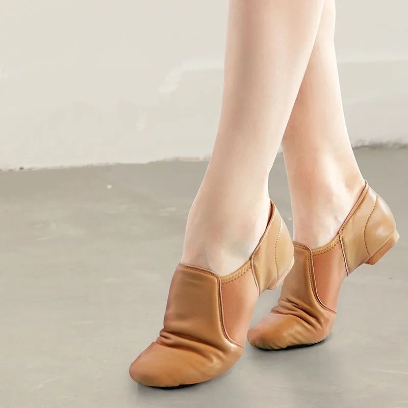 Scarpe da ballo jazz Scarpe da balletto pantofola jazz in vera pelle Scarpe da ginnastica jazz da donna Ginnastica per bambini Slip On Scarpe da ballo jazz