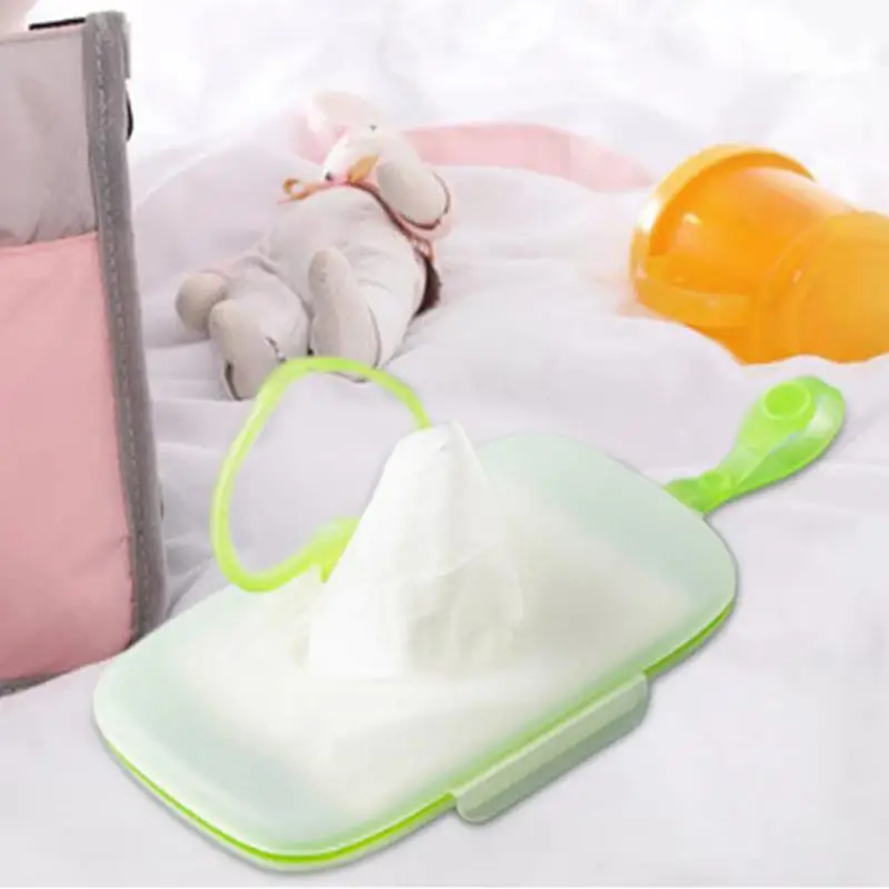 Baby Wipes Travel Case Compact Wet Tissue Dispenser Baby Wipe Holder Multipurpose Wipe Box Dispenser Wet Wipe Container For