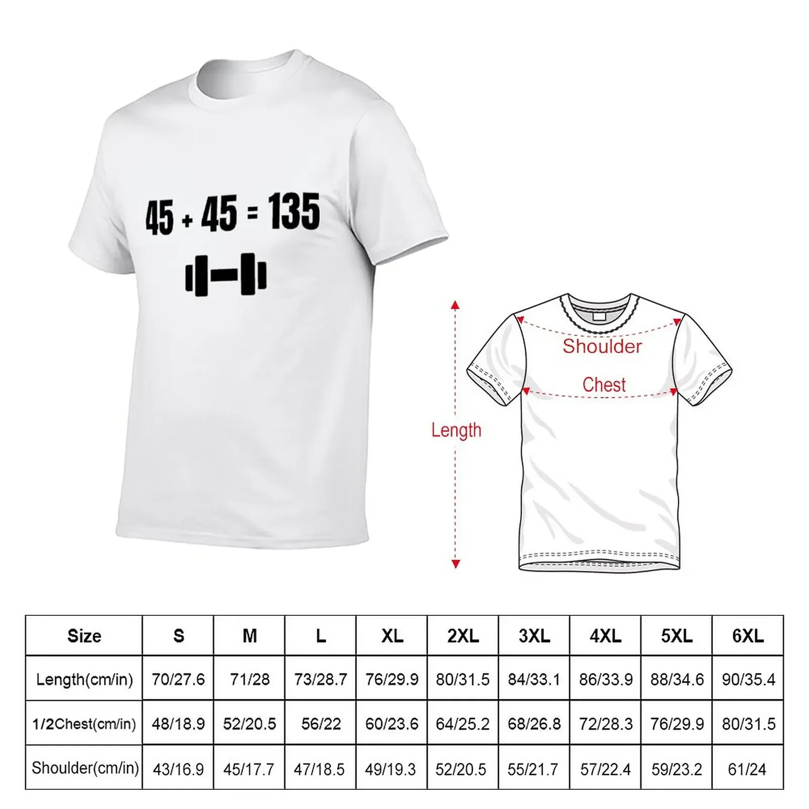 45+45=135 T-shirt, Gym Meme T-shirt, Workout Tee, Classic T-Shirt funnys sweat designer t shirt men