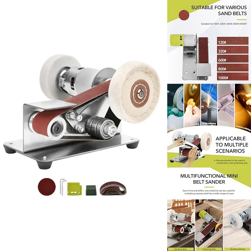 Belt Sander,Adjustable Speed Electric Knife Sharpener,15Degree Belt Grinder,Power Belt Sander For Woodworking