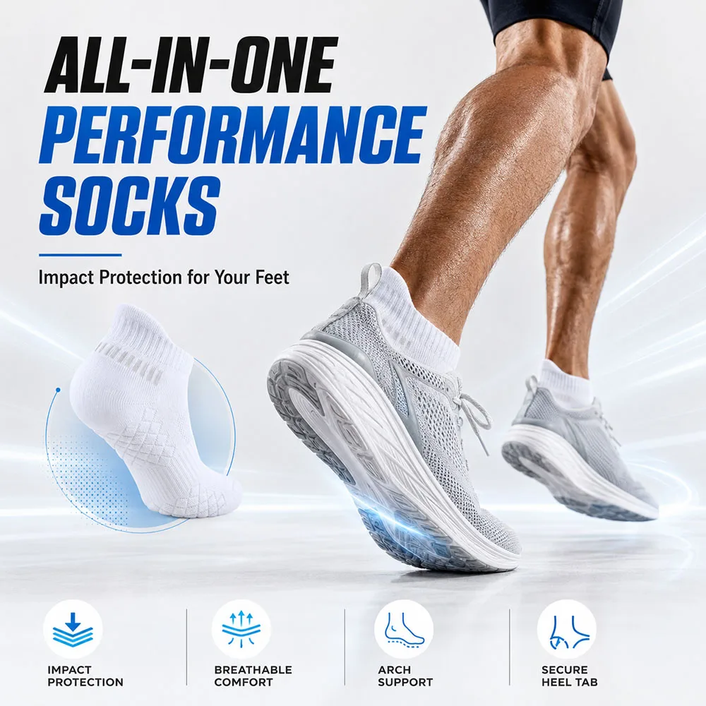 1/4/6 Pasang Kaus Kaki Pendek Unisex Anti-Selip Tanpa Tampilan, Bernapas, Menyerap Keringat, untuk Olahraga Lari, Gym, dan Latihan