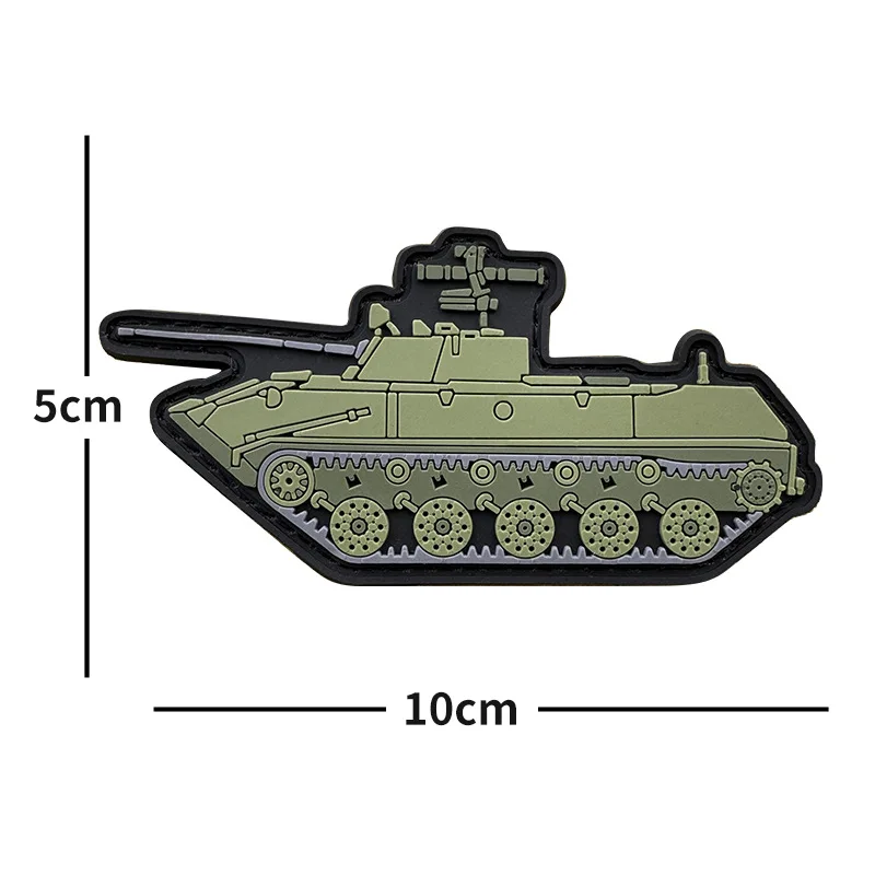 Tank PVC Rubber Patch Outdoor Armored Vehicle V-shaped Armor Morale Badge Tactical Patch for Backpack Military Fan Badge