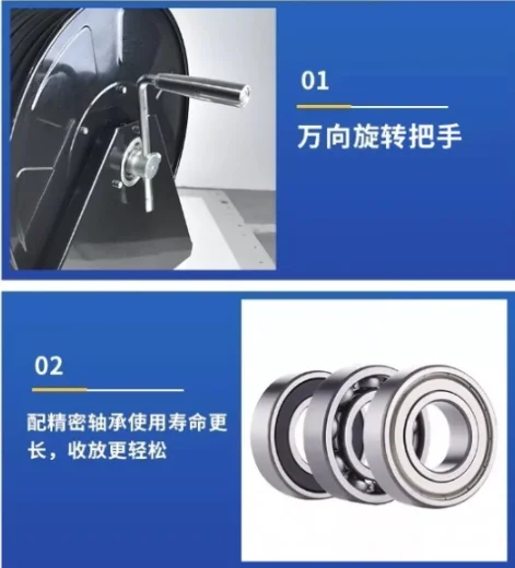 Large Steel Hand Crank Hose Reel | Rotating Storage Spool for Hoses and Cables Organization