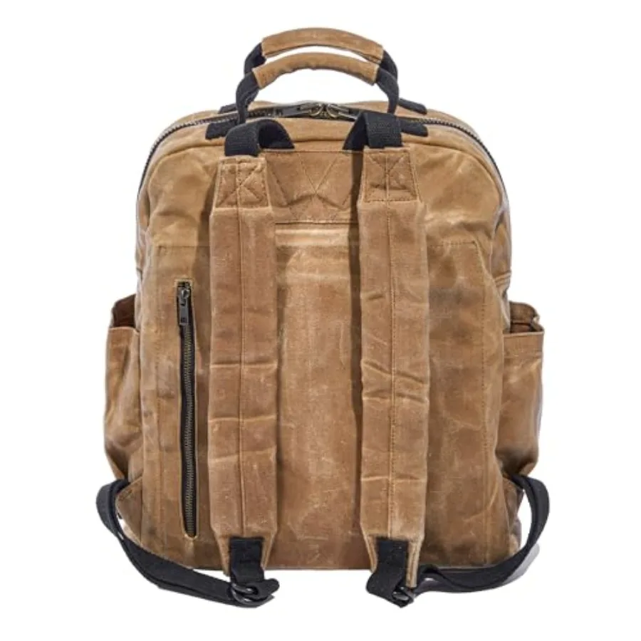 حقيبة ظهر من القماش المشمع من Readywares حقيبة ظهر متينة مع حقيبة كمبيوتر محمول مقاومة للماء حقيبة سفر للعمل والتنقل المدرسي أو الخارجي