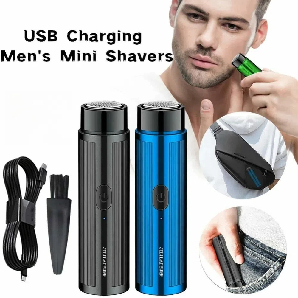 New Mini Electric Razor Rechargeable Fully Automatic Pocket Shaver Traveler Suitcase Design Portable Beard Shaver Unisex