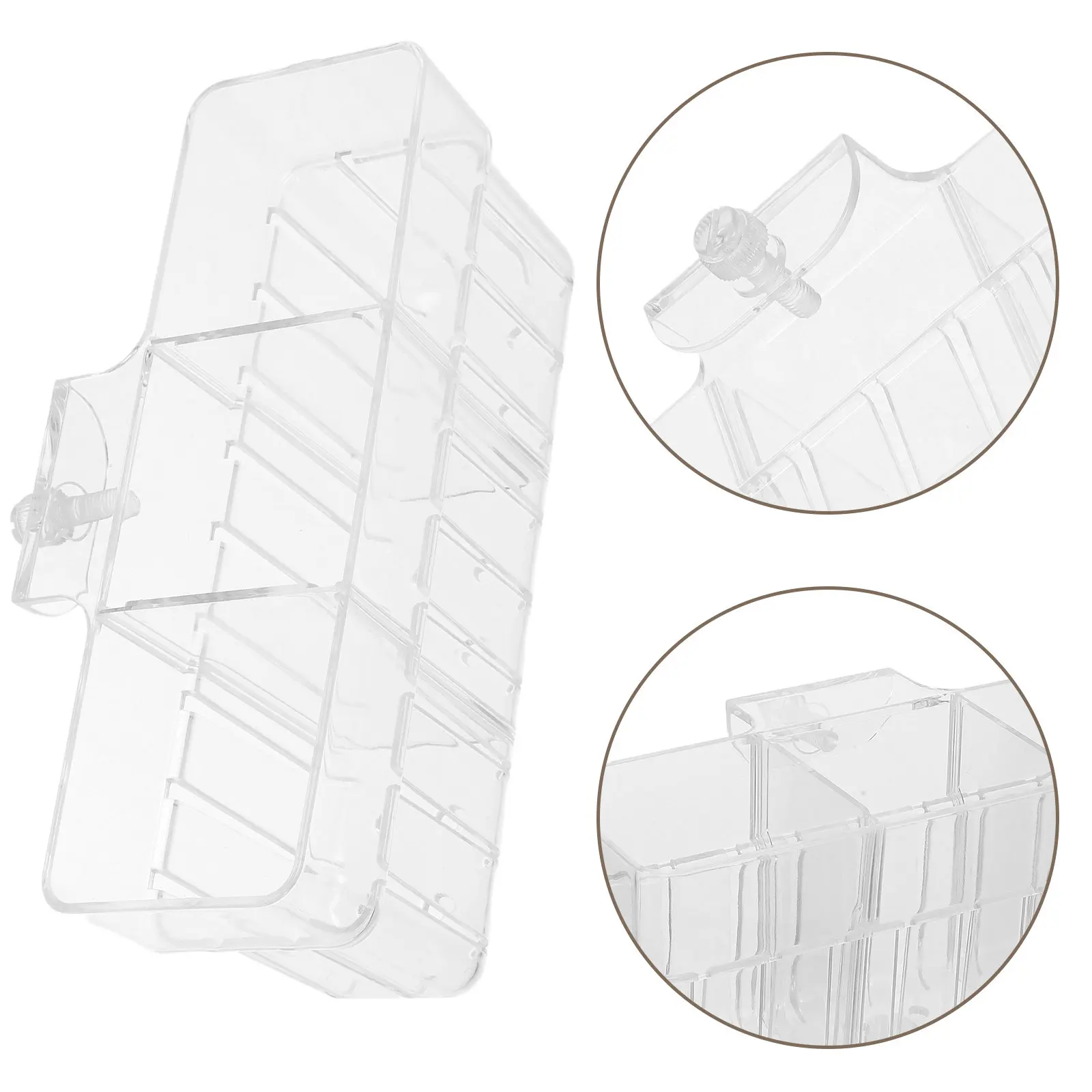 Three Compartment Clear Hydroponic Plant Basket for Aquarium Wall Mounted Fish Tank Plant Holder Aquatic Growing Cup Aeration