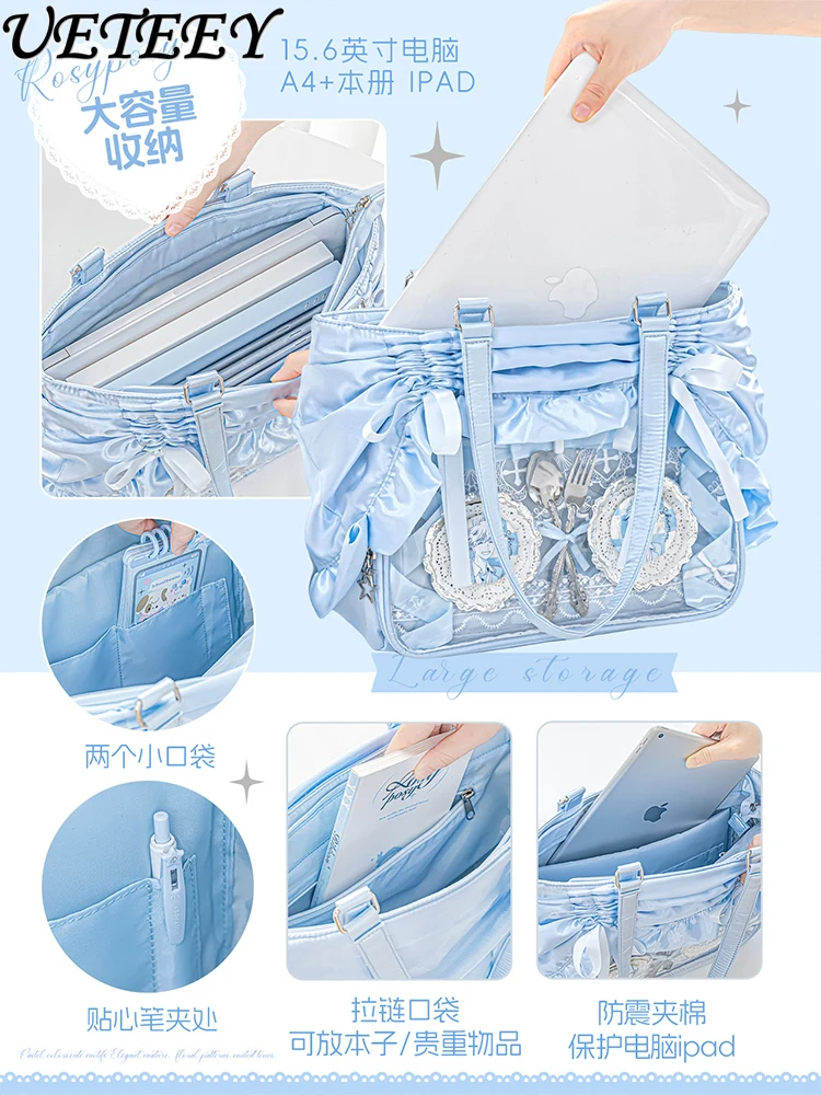 Original Shoulder Pain Bag Big Food Volume Large Capacity Messenger Two-dimensional Grain Bag Hidden Transparent Window Handbag