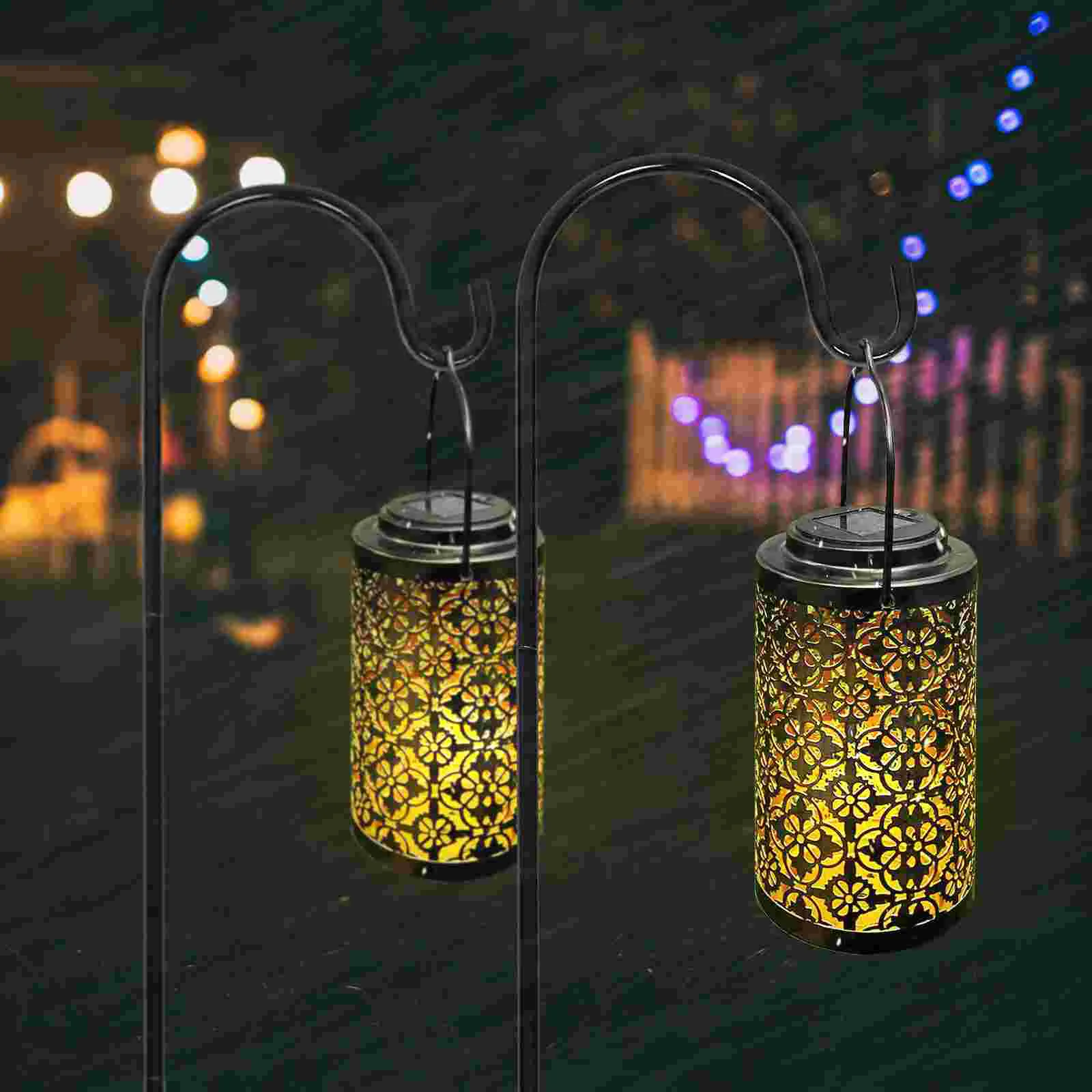 2 Pcs Iron Floor Plug Shepherd-hooks Adjustable Outdoor Bird Feeder for The Plant Garden Hanging Holder Solar Lanterns Stake