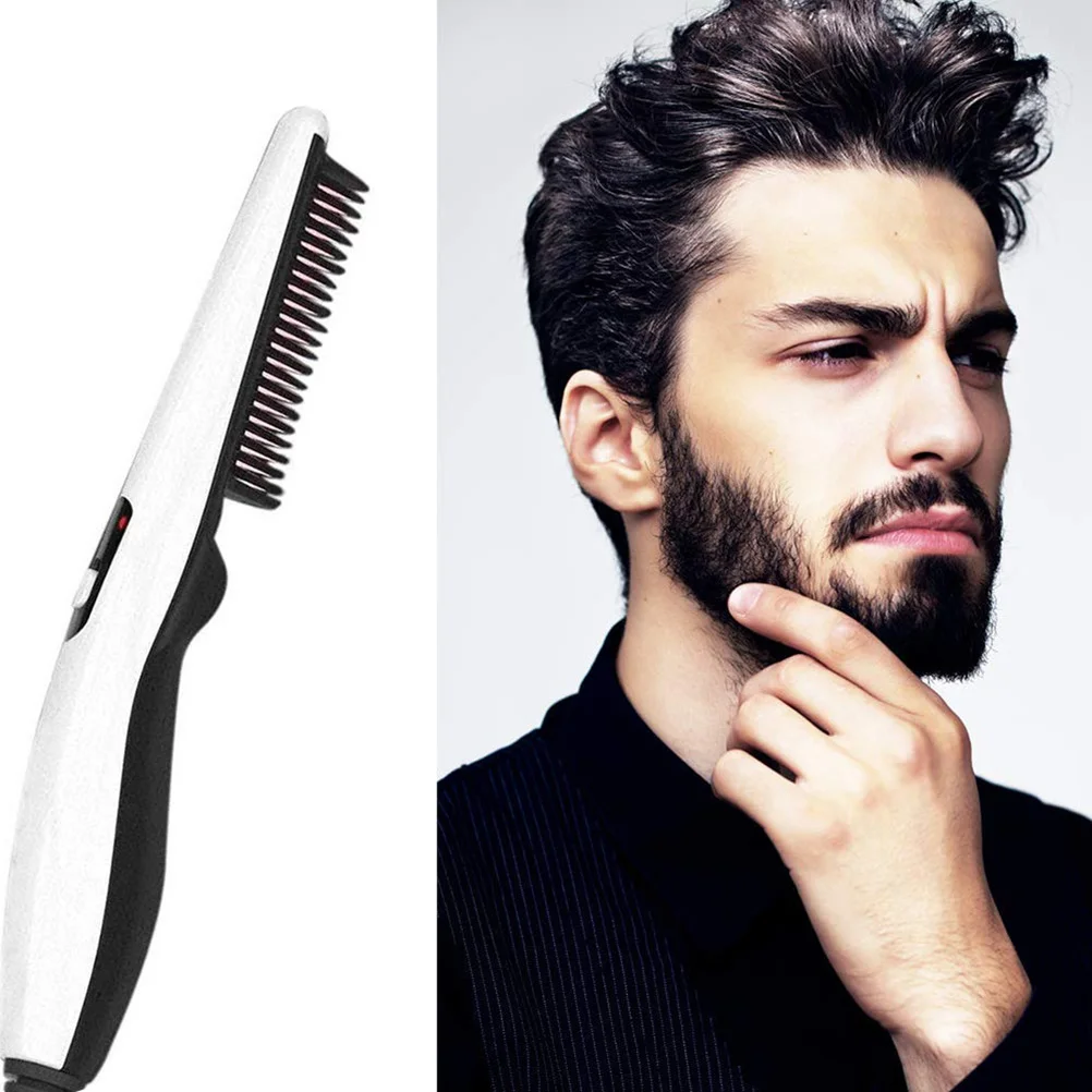 Peine de barba recto portátil, alisador de pelo, alisado eléctrico de peluquería