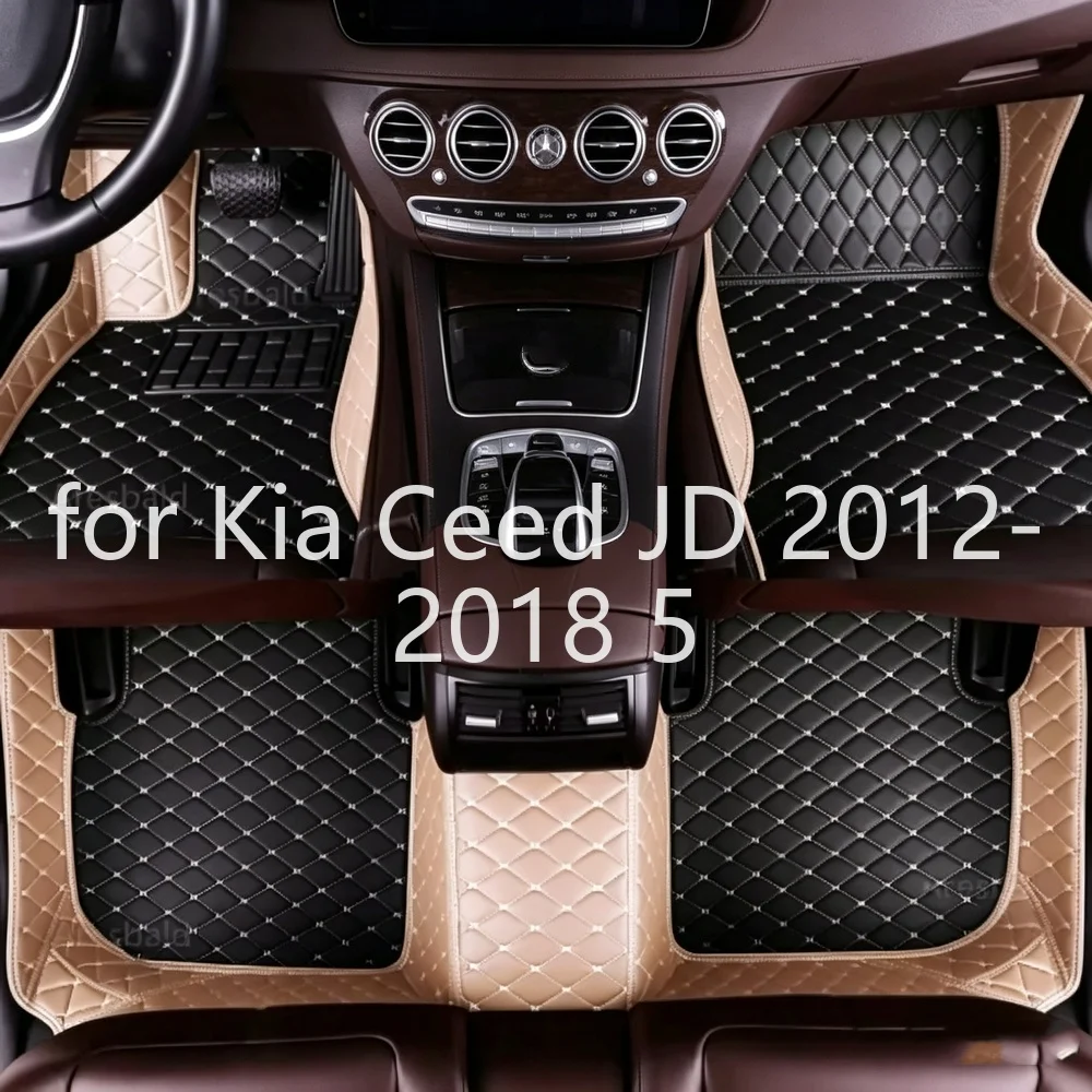 Tappetini per auto di lusso, personalizzati, per Kia Ceed JD 2012-2018, 5 posti, in gomma TPE resistente, impermeabili, antiscivolo, protezioni per interni, tappetini 26S314