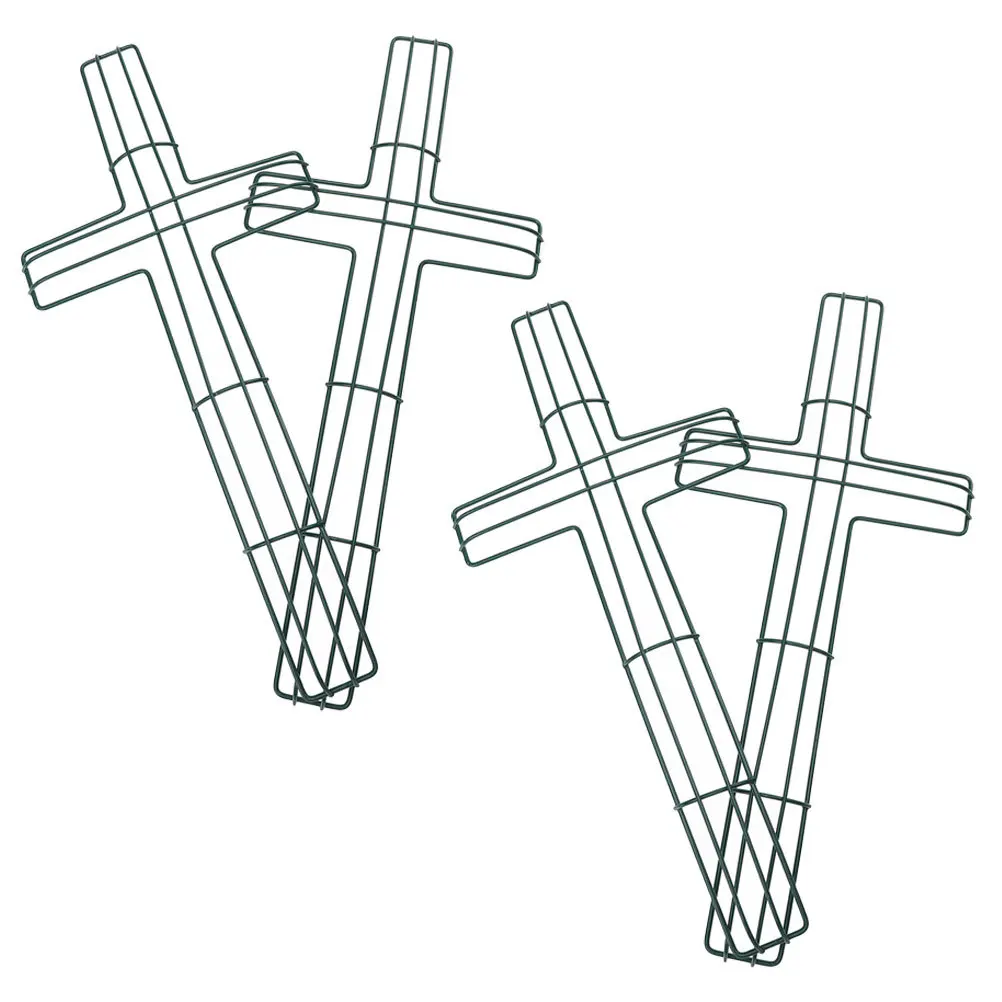 

4Pcs Flower Wreath Iron Frame Cross Shaped Metal Wreath Form for DIY Floral Decor Hanging Holiday Party Wedding Garden Outdoor