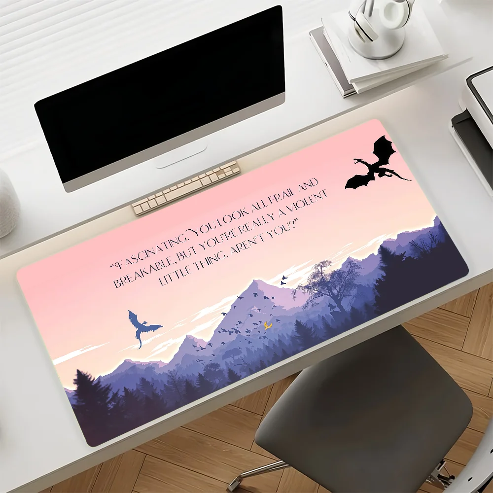 Romantic Fantasy F-fourth W-wing Mouse Pad Anti Slip Rubber Edge Locked Thickened Laptop Gaming Desk Mat