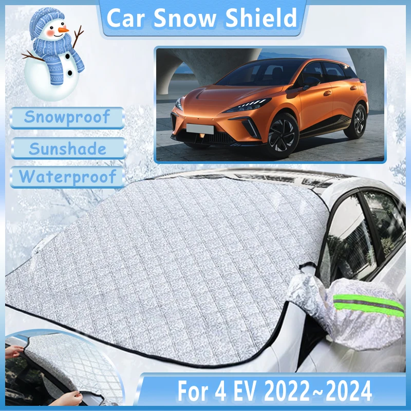 

Автомобильный снежный чехол для MG4 EV EH32 2022 2023 2024 Mulan, уличный зимний антифриз, антимороз, щитки для переднего окна, аксессуары для козырьков