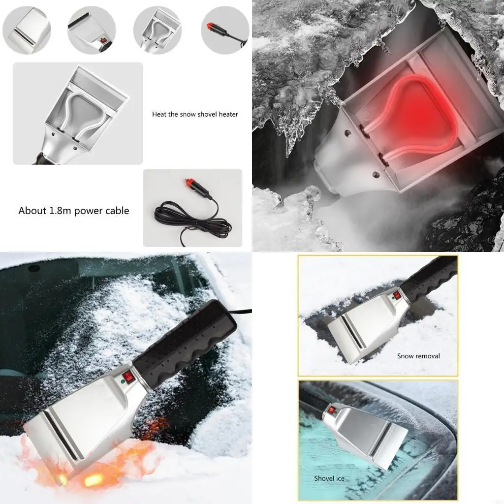 12V Car Window Heated Cleaning Shovel Car Windshield Snow Shovel Ice Scraper Electric Window Ice Snow Removal Hand Tools New
