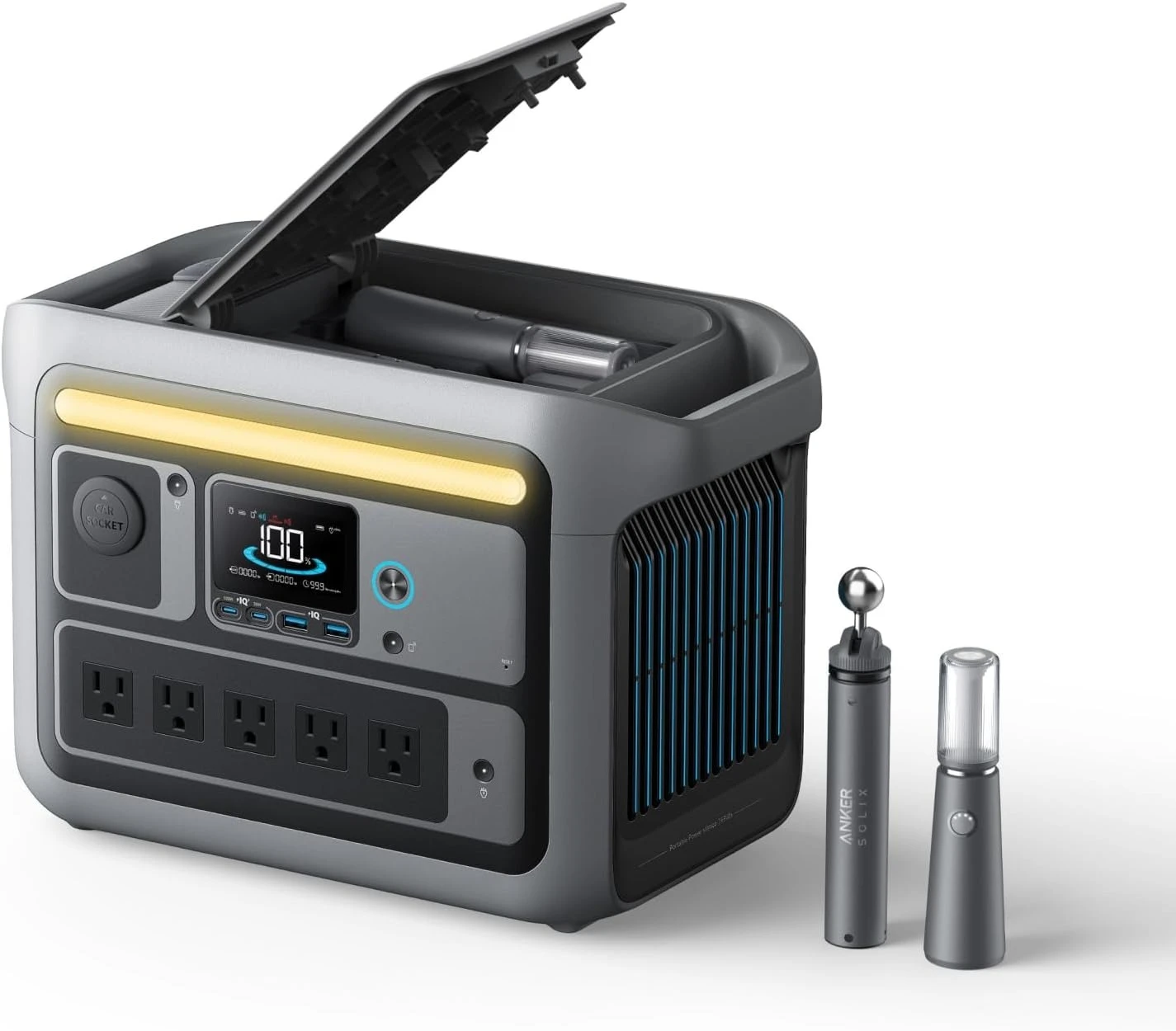 

SOLIX C800 X Portable Power Station, 1200W (Peak 1600W) Solar Generator with Camping Lights, 768Wh LiFePO4 Battery