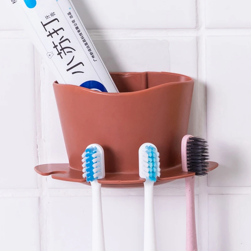 Multifunction Wall Mounted Toothbrush Holder Toothpaste Storage Rack Shaver Tooth Brush Dispenser Bathroom Organizer