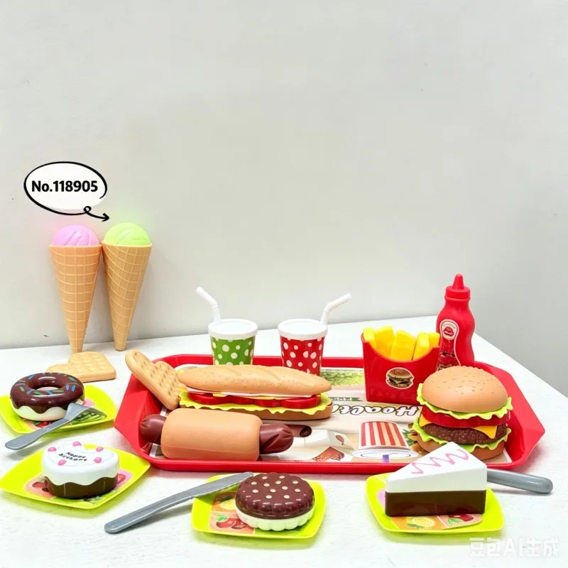 casa-de-juegos-para-ninos-juguetes-de-plastico-comida-de-juguete-refrescos-hamburguesas-papas-fritas-cocina-de-comida-occidental-simulacion-de-rol
