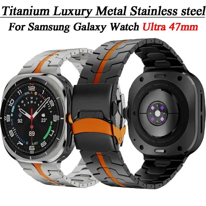 

Titanium Strap For Samsung Galaxy Watch Ultra 47mm No Gap Luxury Metal Stainless steel Bracelet WristBand For Galaxy Watch Ultra