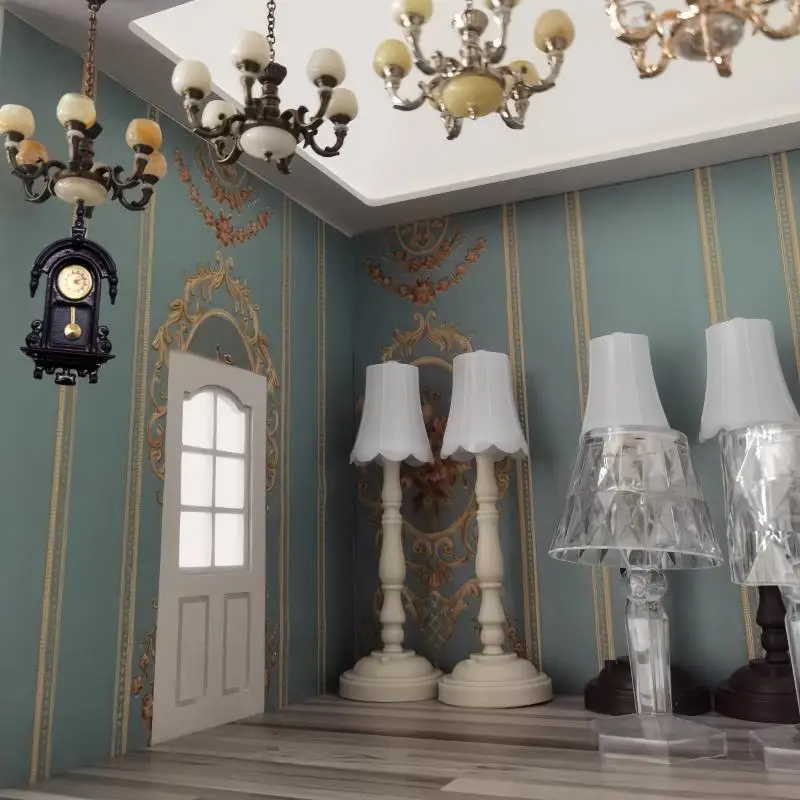 1:12 Poppenhuis Vintage Simulatie Wandklok Model Pop Thuis Klok Woonkamer Decor Speelgoed Poppenhuis Micro Scène Accessoires