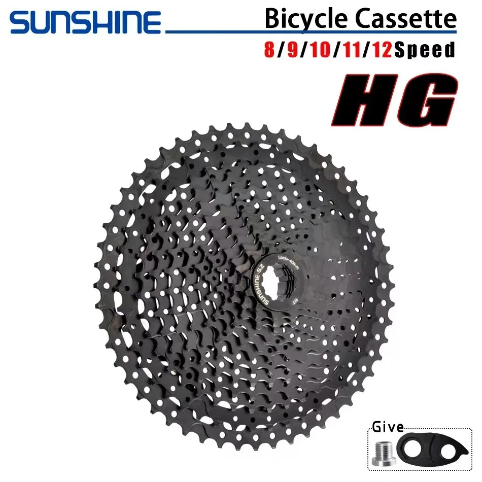 

SUNSHINE MTB Bicycle Black Cassette 8/9/10/11/12 Speed Velocidade Mountain Bike Freewheel 40/42/46/50/52T Sprocket For SHIMANO