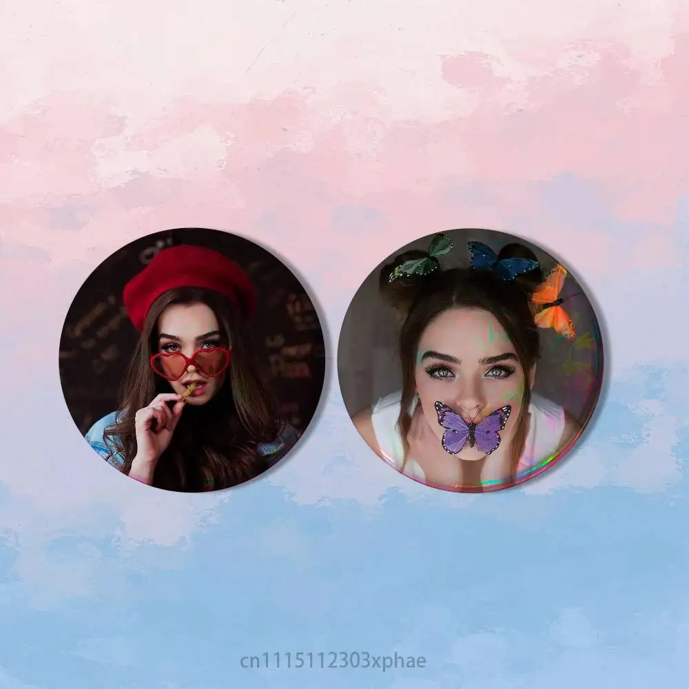 M-Macarena Garcia Romero 2 piece set Pins Creativity Printed Pictures Text Metal Lapel Badges Brooches Jewelry Gift