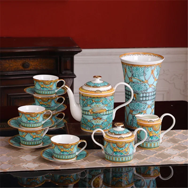 

Palace Luxury Dining Room Gift Box Party Ceramic Cup Kit Ver Sace Dinnerware Sets Party Supplies High Grade Dinner Set