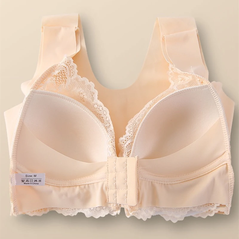 Dámské spodní prádlo s nastavitelnou velikostí, bez ocelových kroužků, přední přezka, vesta, krajka, sbalení, krásná podprsenka s podprsenkou - náhled 5
