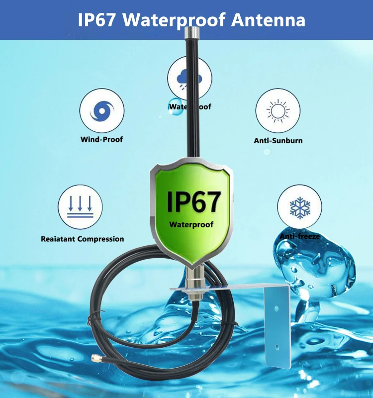 Imagem -06 - Mineiro de Hélio ao ar Livre de Longo Alcance Wi-fi Wlan Fibra de Vidro Antena Impermeável com Suporte Omni Banda Dupla 2.4g 5.8g 15dbi Ip67