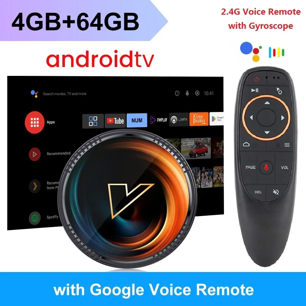 W2 ATV TV Box Android 11 Amlogic S905W2 Ondersteuning 4K AV1 2.4 & 5G Wifi BT met Google Voice Remote 2G 4G 32G 64G Smart TV Box - afbeelding 1