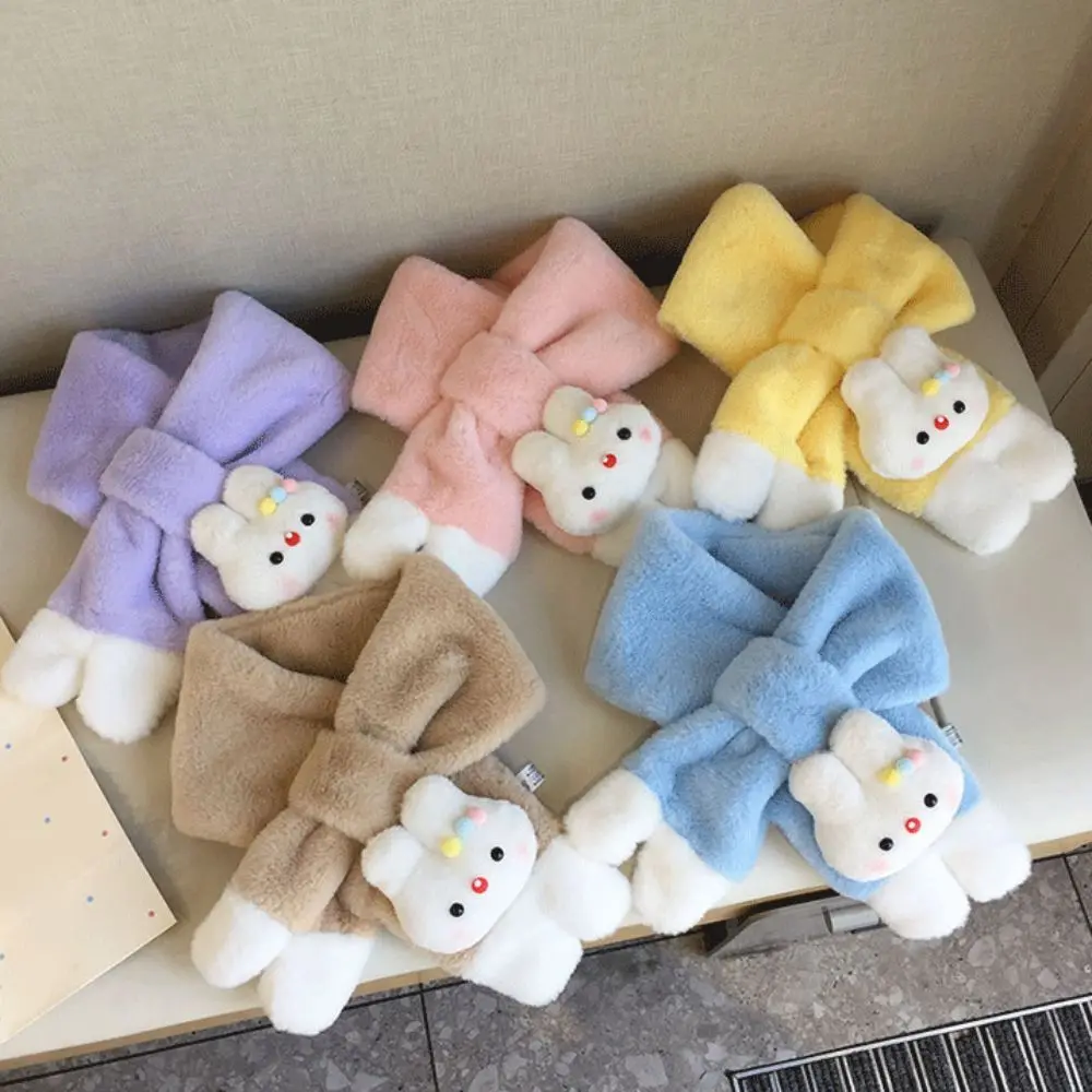 لطيف أرنب وشاح القفازات مجموعات وشاح ناعم الكرتون نمط الدفء فتاة و للجنسين وشاح الحلي موسم الخريف الشتاء