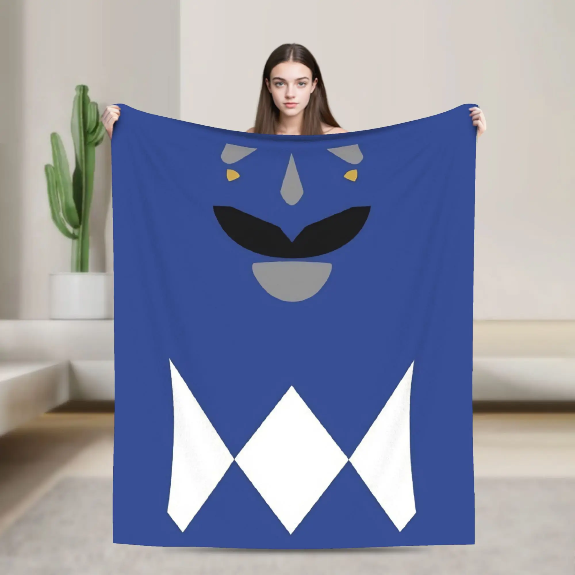 Blue Ranger Blanket Power R-Ranger Fleece Funny Warm Throw Blanket for Coverlet Autumn/Winter