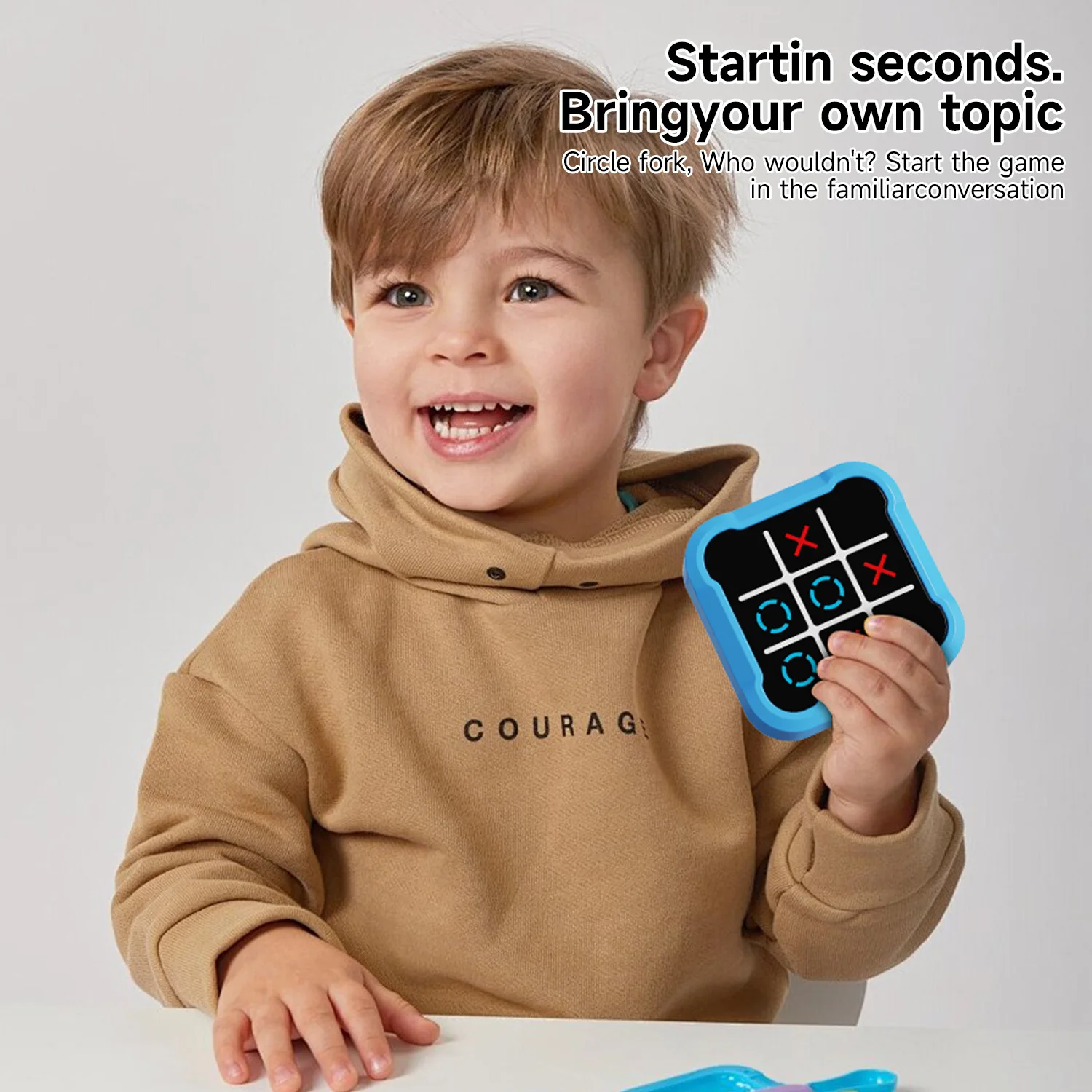 لوحة Tic-Tac-Toe ألعاب إلكترونية متعددة الوظائف ألغاز مونتيسوري لعبة الطاولة مجموعة شطرنج محمولة للبالغين والأطفال #4