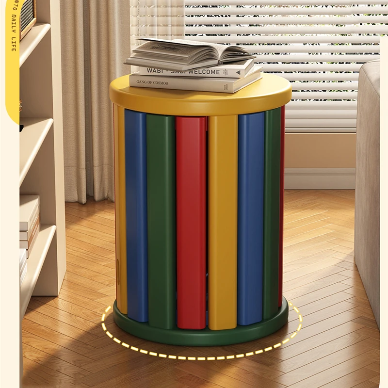 

Stackable Round Stool, Home Multi-functional Table & Stool Set (4-in-1 Wooden Chair)