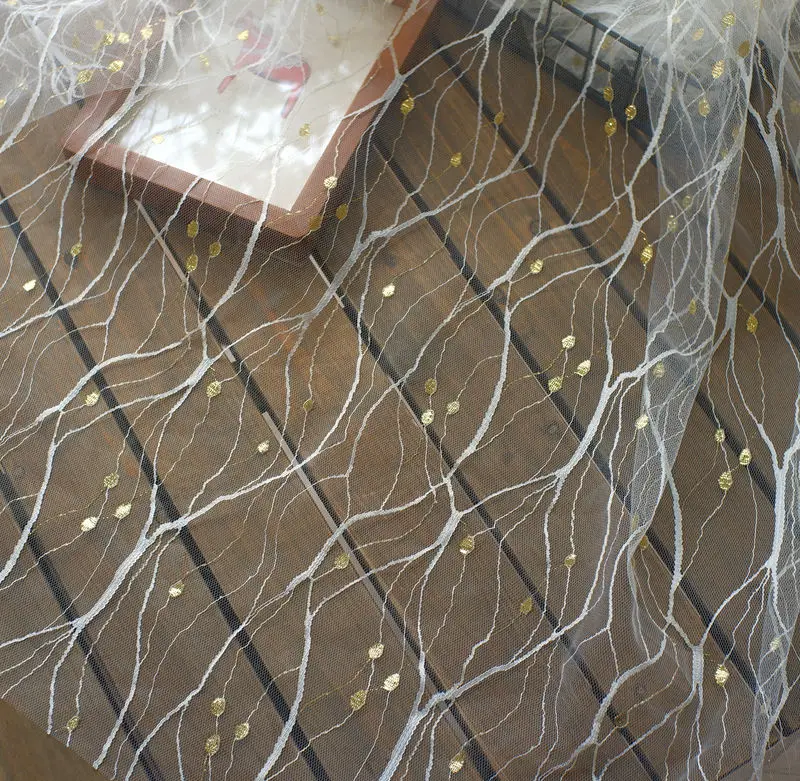 1.5 meters wide exquisite mesh lace fabric lightning net wedding dress veil skirt home diy clothing accessories