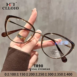 CLLOIO Ladies Cat's eye Reading Glasses Anti Blue Light Can be Customization Myopia Eyeglasses Premium Vegan Small Face Frames