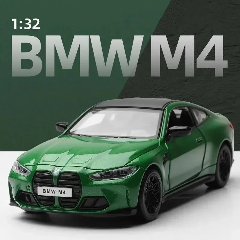 1:32 BMW M4 X5 X7 I4 M50 Police Alloy Sports Car Model Diecasts & Toy Vehicles Metal Model Sound and Light Car Toys For Gifts