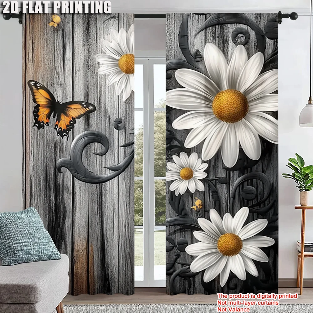 

2pc, Drapes Flower Butterfly Fabric,Without Electricity Birthday Party Perfect for Holiday Family Party Decorations