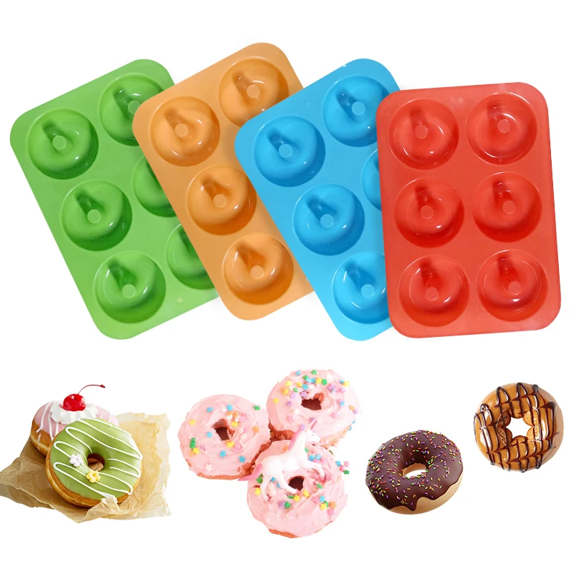 6in1 Donuts Silicone Mold DIY Baking Round Cake Handmade Doughnut Baking Tools Donuts Making Supplies