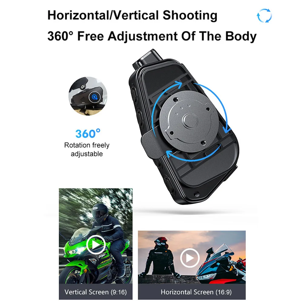 IP66 Waterproof Motorcycle Helmet Wireless Camera Super Wide-angle Lens Wireless Camera Q28 1080P HD WiFi Bluetooth Headset