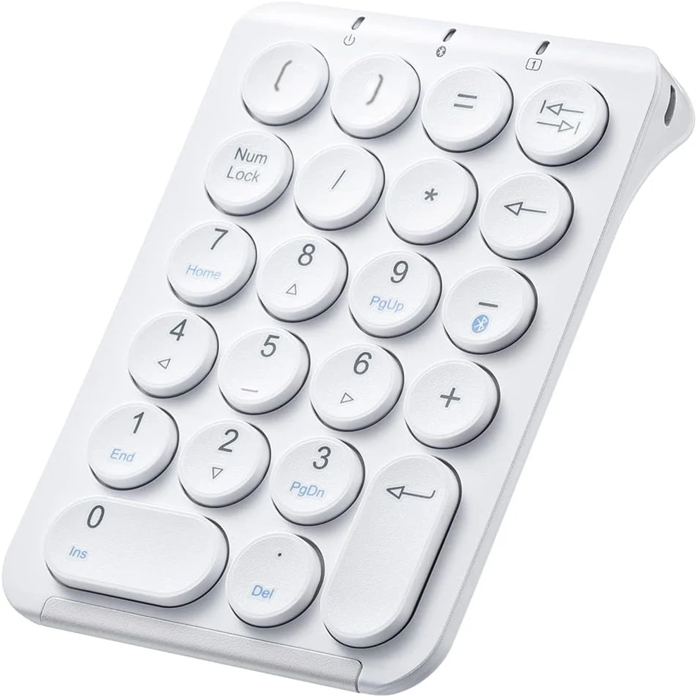 

BOW 22-клавишная беспроводная цифровая клавиатура, перезаряжаемая цифровая клавиатура Bluetooth, круглые колпачки для клавиш, цифровая клавиатура для ноутбука iPad