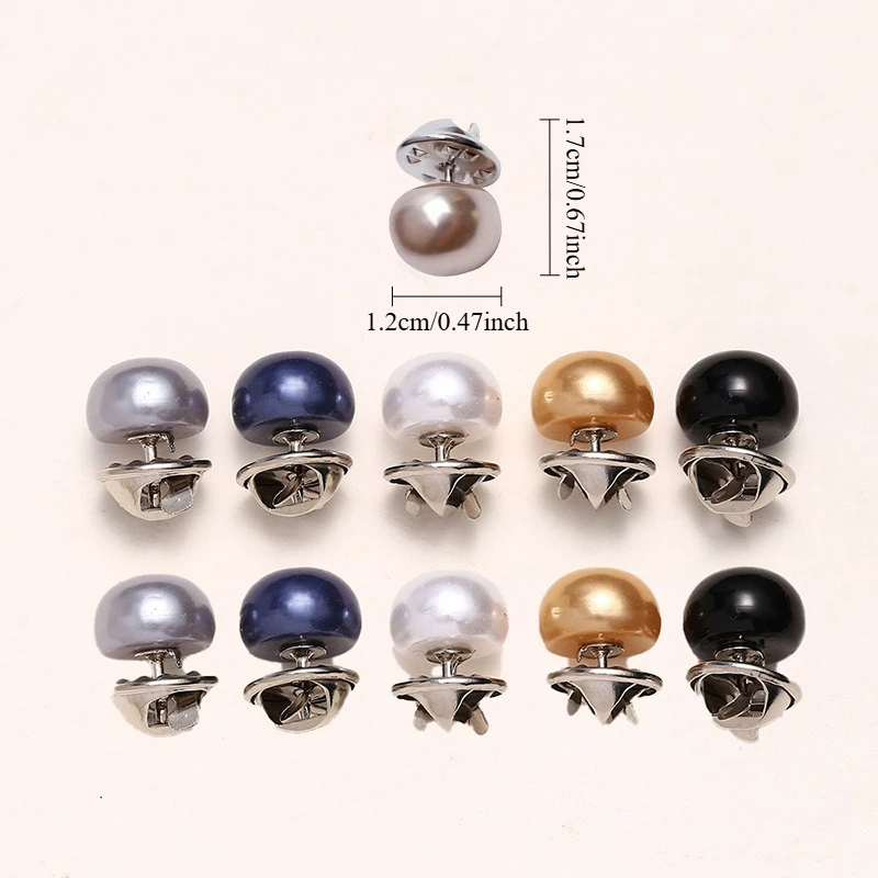 10/20pcs Pearl Button Brooch Anti Glare Invisible Hidden Button Collar Button for Shirt Cardigans Dresses Qipao Buttons