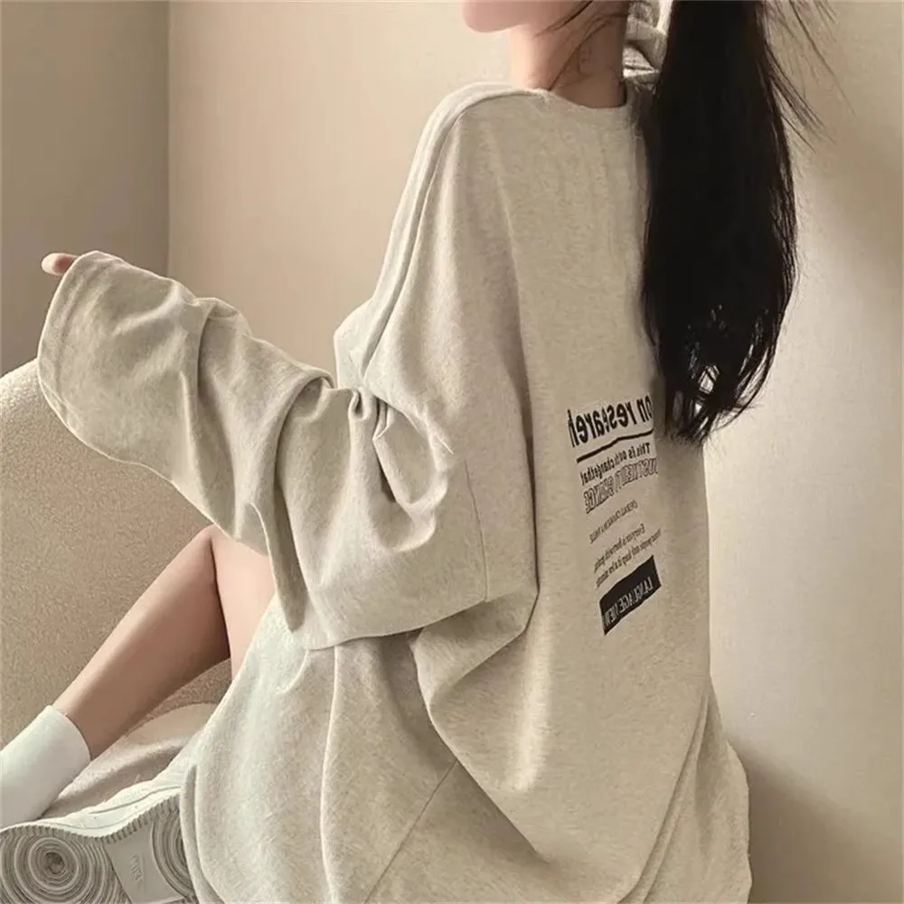 Pure Cotton Base Shirt Women's Autumn Winter South Oil High End Top Four Seasons Qing Flagship Store Long Sleeve round Neck T...