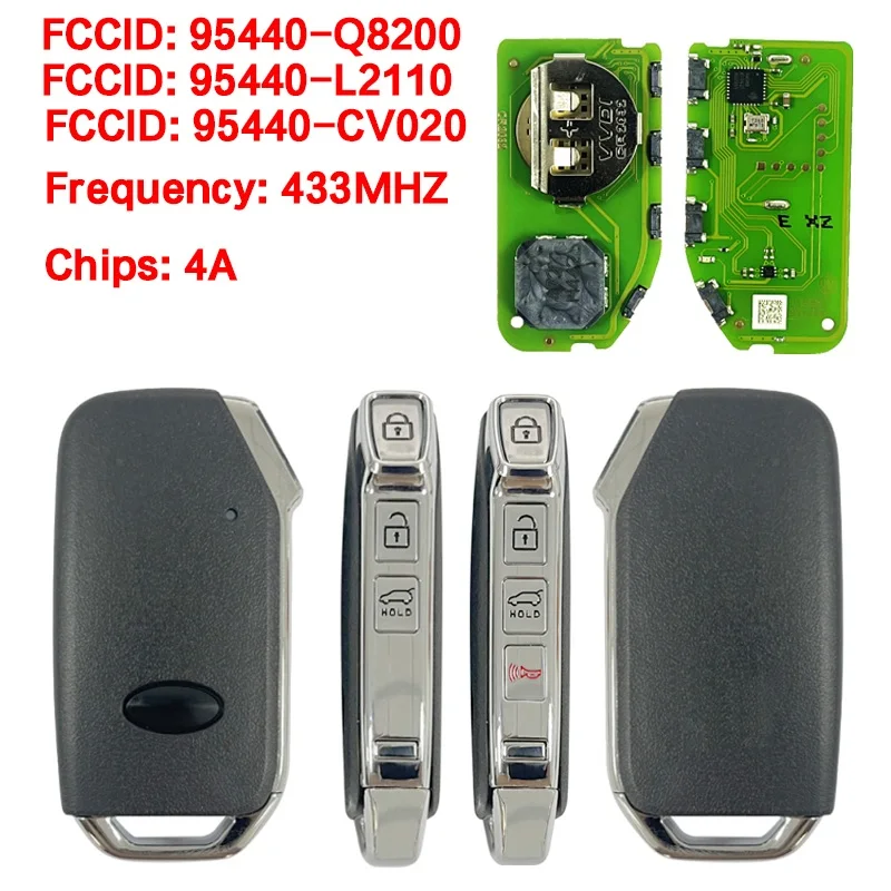 

CN051302 Part Number 95440-L2110 95440-Q8200 95440-CV020 For Kia K5 2020 2021 K3 2025 EV6 2023 Smart Key 433MHz 4A Chip