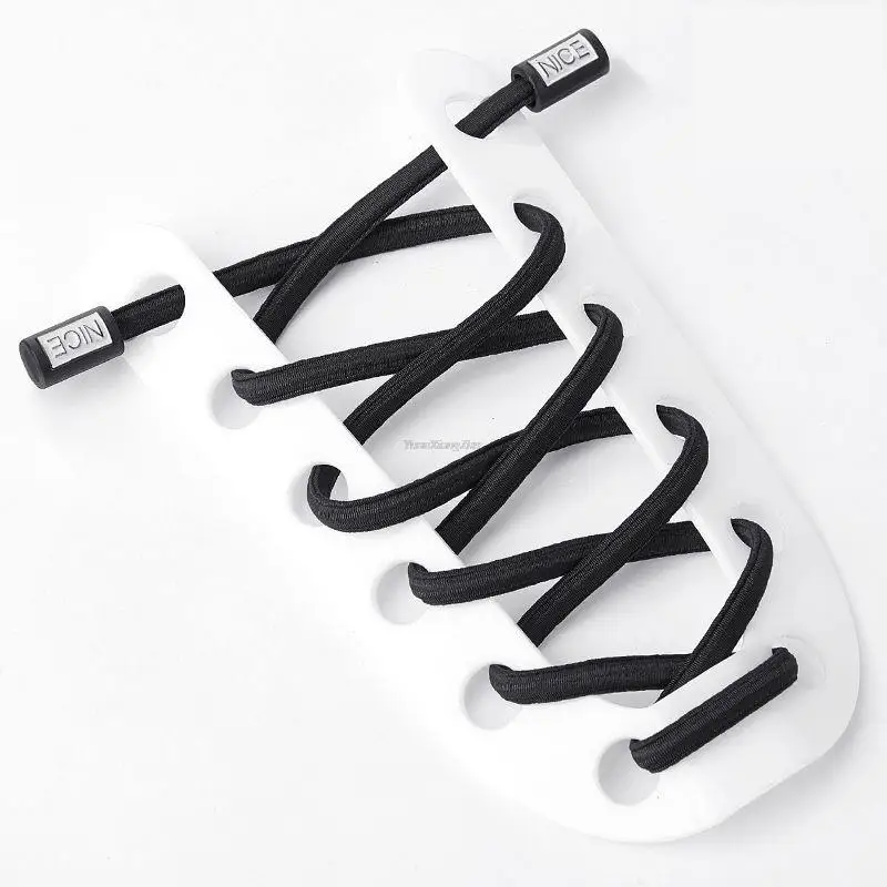 

Fashion No Tie Shoe laces Elastic Laces Sneakers Round Shoelaces without ties Kids Adult Quick Shoe lace Rubber Bands for Shoes