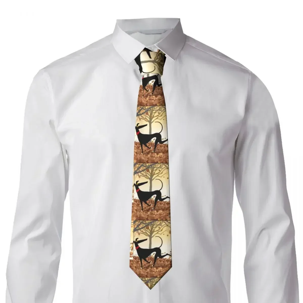 Autumn Hound Tie Greyhound Whippet Lurcher Dog Wedding Party Neck s Classic Casual   For Male Collar  tie Gift