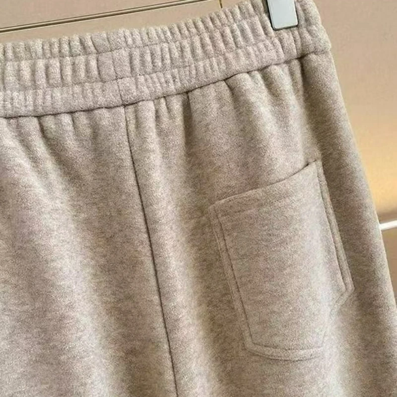 Conjunto de ropa deportiva informal de lana para mujer, sudadera con capucha adelgazante holgada, pantalón de pierna ancha, conjunto de dos piezas, otoño e invierno, 2026