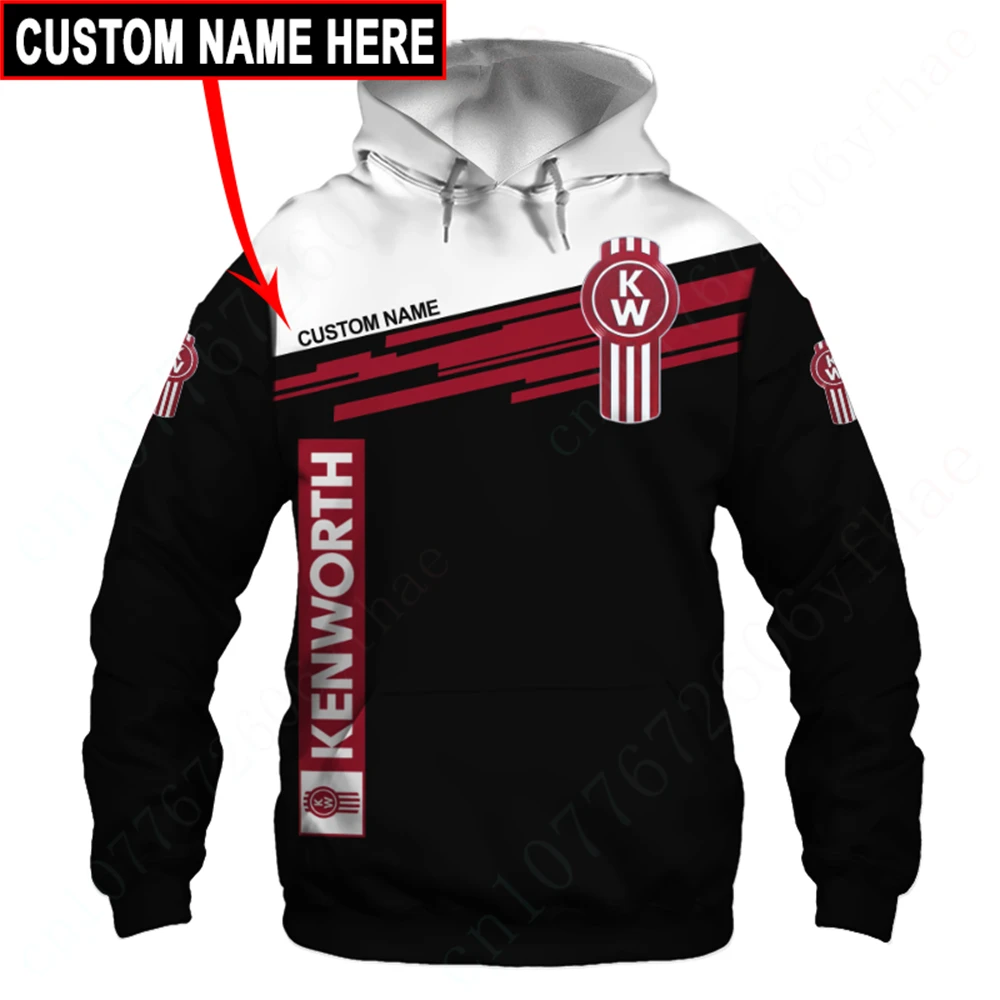 Kenworth-Hoodies masculinos e femininos de impressão 3D, moletom casual, pulôver unissex, Harajuku Essentials, Hoodies com zíper, roupas