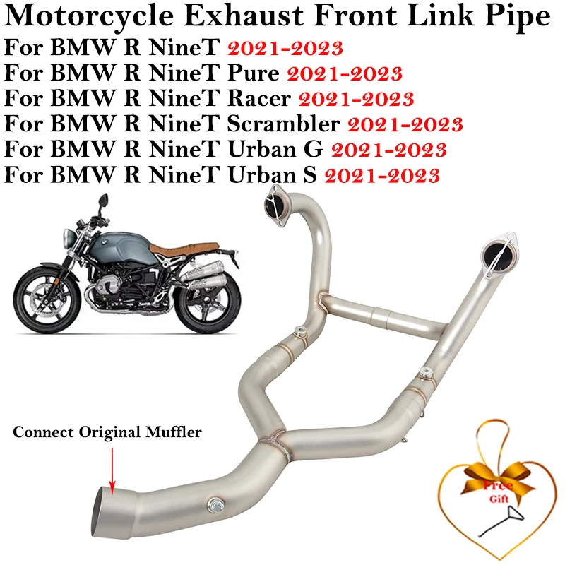 For BMW R NineT Pure Racer Scrambler Urban G S 2021 2022 2023 Motorcycle Exhaust Esape Front Link Pipe Connect Original Muffler