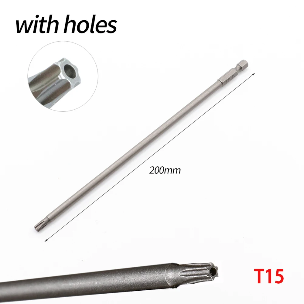 200mm T8-T4 chave de fenda torx magnética bit 1/4 Polegada hex haste elétrica mão chaves de fenda ferramenta para parafuso exato desparafuso