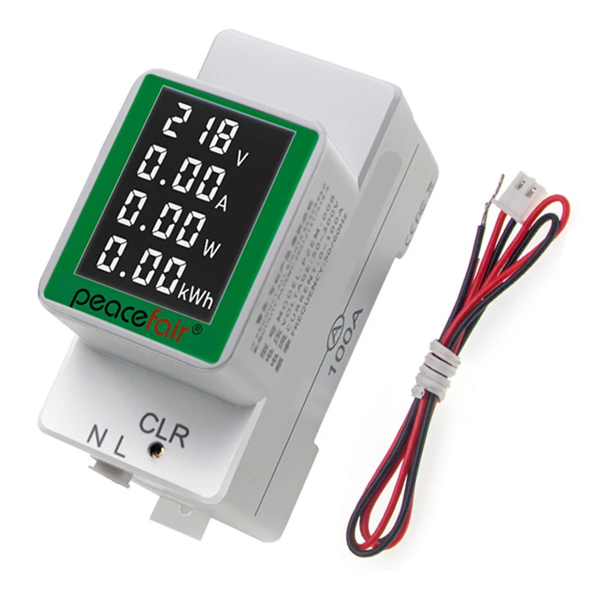 

ABAN PZEM-008 White Din Rail Electricity Digital Power Energy Meter Watt Kwh Wattmeter Monitor Ammeter Voltmeter